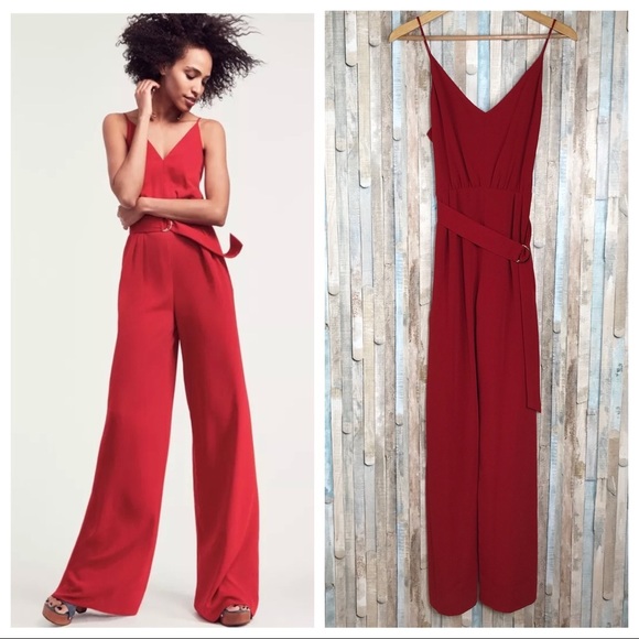 NWT Jill Stuart 2 Belted Wide Leg Jumpsuit BHLDN